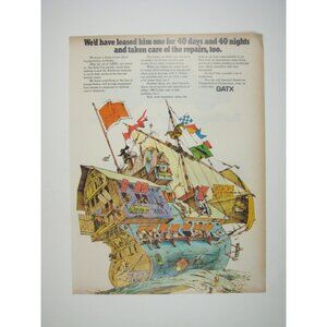 GATX Noah Ark Animal Ship Elephant Trains ADVERT 1960s Vintage Print Ad